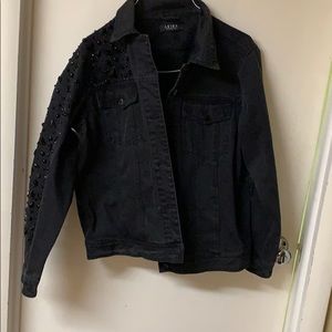 Black Beaded Jean Jacket